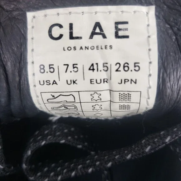 Clae Edwin Microgray Vibram Mens Premium Casual Sneakers Black Size 8.5 - Picture 14 of 14